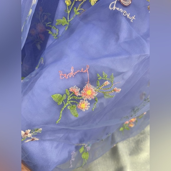 Fairycore formal Spaghetti Strap Floral Embriodered Dress in Purple size 10 NWOT - Picture 16 of 16